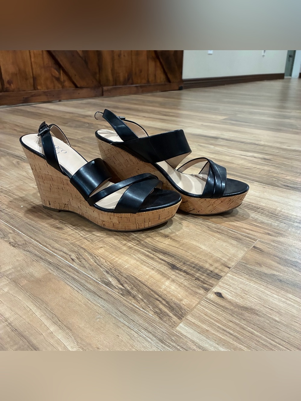 Franco Sarto cork wedges heels